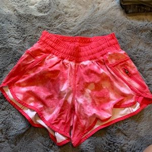 Pink tie dye lulu shorts